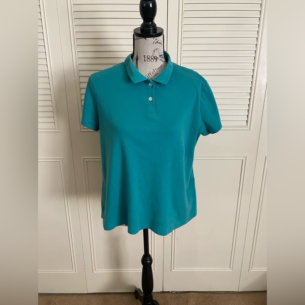 Croft & Barrow The Classic Polo XL Shirt Top Ocean Mist Seafoam Green